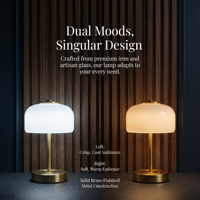 Lampe de table sans fil moderne en forme de champignon, lampe de bureau LED rechargeable 2000 mAh, veilleuse rétro tactile à intensité variable pour restaurant et chambre à coucher