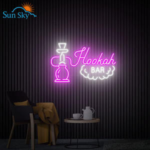 Dropshipping Venda Quente Personalizado <span class=keywords><strong>Hookah</strong></span> Neon Sign Popular Led Neon Light Shisha Bar Window Decor Wall Decor para Smoke Shop - Product Image 1