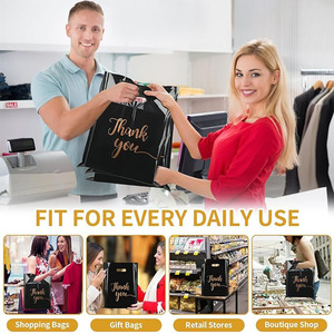 Màu Đen Màu Hồng Phân Hủy Sinh Học Quần Áo Bao Bì Nhựa Túi Biểu Tượng Tùy Chỉnh In Bán Lẻ Sang Trọng Nhựa Mua Sắm Túi Với Xử Lý - Product Image 6