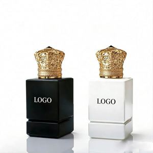 Luxury White Glass Perfume Bottle 30ml 50ml 100ml Ornate Gold Screw Cap Leak Proof Premium <b>Black</b> <b>Gift</b> <b>Box</b> High-end Fragrance - Product Image 1