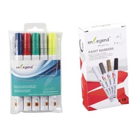 Marqueur de peinture permanent en aluminium de haute qualité en gros avec 12 couleurs pour meubles, verre, métal, bois, pneus de voiture, caoutchouc