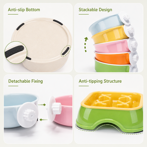 Comedero Apilable para Gatos con Diseño Antivuelco, Tazón para Comida y Agua con Clip para Jaula, Logotipo Personalizado, Venta al Por Mayor - Product Image 3