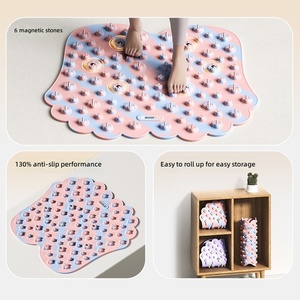 Tapis de massage des pieds rectangulaire à semelle rigide en gel souple, ultra-doux, pour la relaxation et le soulagement de la pression, épaisseur 15 mm, avec 6 billes magnétiques en silicone liquide - Product Image 4