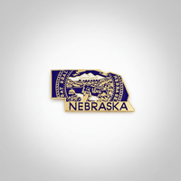 GREPAS GIFTS Épinglette de revers en forme de drapeau de l'État du Nebraska plaqué or, 1,25 pouce