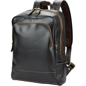 Leather <b>Backpack</b> for Men 15.6" Laptop <b>Backpack</b> top-Grain Leather <b>Backpack</b> Brown <b>Medium</b> Size - Product Image 1