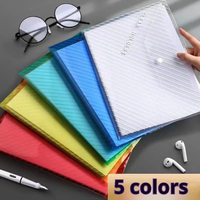 Conception d'impression à rayures transparentes colorées taille A4 portefeuille de documents dossier de documents personnalisé avec dossier d'enveloppe à bouton-pression