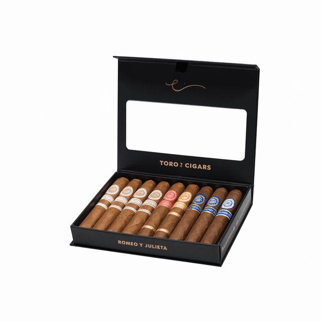Custom Logo Black Magnetic Paper Gift Box Recyclable Rigid Cardboard Cigar Packaging Box With PVC Windows