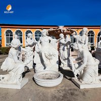 Escultura de Mármol Blanco de Tamaño Real de Apollo Bañándose, Estilo Europeo, para Patio Central de Mansión o Exteriores