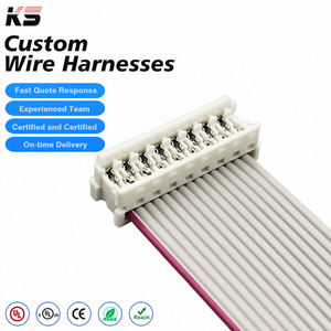 Custom White Gray PVC IP67 Automotive <b>Accessory</b> Cable 1.27mm 16 Pin Pierced Ends Flat Ribbon Cable for <b>Computer</b> & Motorcycle - Product Image 1