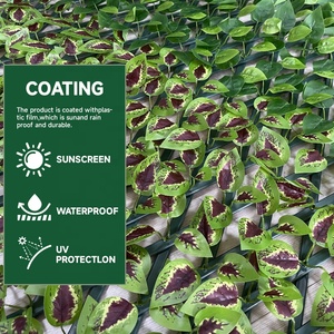 Muro de Privacidad Expandible de Césped Artificial de Lujo Verde, Estilo Hoja, para Jardín, Decoración de Interiores, Resistente a Rayos UV, <span class=keywords><strong>el</strong></span> Más Vendido - Product Image 1