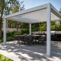Pergola bioclimatique moderne Jiake avec toit à lames motorisées réglables pour terrasse extérieure, jardin, gazebo en aluminium