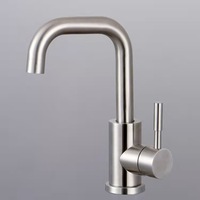 Robinet de lavabo en acier inoxydable, livraison gratuite de bonne qualité à bas prix, robinet de salle de bains froid et chaud simple, lavabo d'eau à trou unique