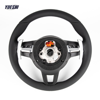 Volant sport en cuir véritable noir amélioré pour Porsche 911, 718 Boxster, Cayman, Panamera (2010, 2014, 2016)