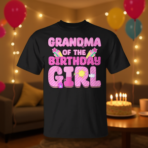 T-shirt Nonna della festeggiante, design rosa, abbigliamento per feste in famiglia - Product Image 3