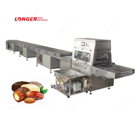 Machine de recouvrement entièrement automatique pour fruits secs, dattes, chocolats et noix, ligne d'enrobage au chocolat avec tunnel de refroidissement