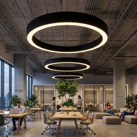 Suspension LED annulaire sur mesure 400-1200mm CCT 3000K-6000K de qualité commerciale pour hall d'hôtel et projets de bureaux