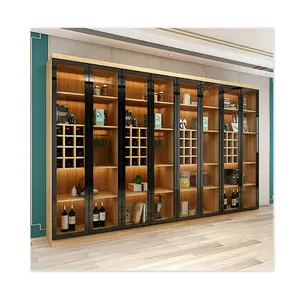 Living room dining room home modern light luxury simple high-end wall multi-function side cabinet glass red wine cabinet
