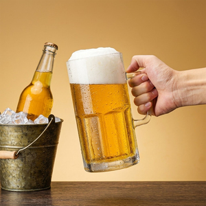 <span class=keywords><strong>Chope</strong></span> à <span class=keywords><strong>bière</strong></span> <span class=keywords><strong>1L</strong></span> <span class=keywords><strong>de</strong></span> qualité bar, avec poignée, en verre transparent robuste, idéale pour les pubs, bistrots, la restauration et l'usage domestique – Meilleure vente - Product Image 3