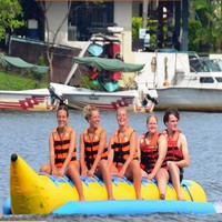 En Stock vente eau gonflable équipement d'amusement planche de surf Jet Ski remorquage jouet poisson volant ponton banane bateau pour les Sports nautiques