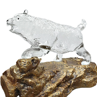 Decantador de Vidrio con Forma de Oso de 1000 ml, Botella de Whisky de Alta Calidad Hecha a Medida, Diseño Elegante para Exteriores