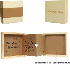 Pafu <span class=keywords><strong>annuncio</strong></span> di gravidanza foto cornici mamma nonna Baby cornice per foto ad ultrasuoni scatole ricordo in legno nonno per essere regali - Product Image 6