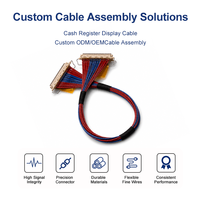 Câble LVDS personnalisé Icape OEM, assemblage de câbles 40 broches, pas de 0,5 mm, 100 ohms, câble micro coaxial pour système d'affichage POS