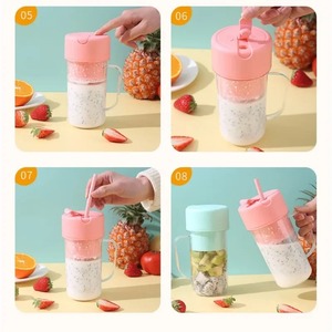 Nouvelle paille jus tasse ménage sans fil USB charge Portable fruits presse-agrumes Machine extérieur <span class=keywords><strong>compagnon</strong></span> tasse Smoothie mélangeur - Product Image 6