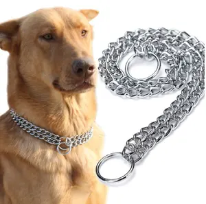 Guinzaglio a Catena per Cani in Acciaio Inossidabile Cromato, Regolabile, a <span class=keywords><strong>2</strong></span> o 3 File, per Addestramento, Resistente, per Grossisti - Product Image 1
