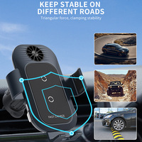 Capteur intelligent universel à serrage automatique Support de téléphone pour voiture Support de chargeur de voiture sans fil pour charge rapide Chargeur de voiture sans fil
