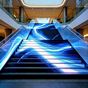 จอแสดงผล LED สำหรับบันไดในอาคาร สีฟ้าอ่อน ความละเอียด 4K รองรับ HDR10 พร้อมระบบ CMS ในตัว เหมาะสำหรับติดตั้งในห้างสรรพสินค้า - Product Image 1