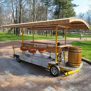 Bicicleta Tándem Eléctrica de 21 Velocidades con 4 Ruedas y Horquilla de Acero para Turismo, con Freno de Disco, Pedal Ordinario y Carrito Móvil para Venta de Cerveza - Product Image 4