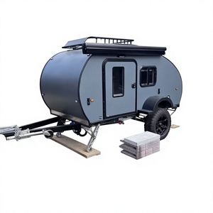 Mini-caravane élégante et légère, moderne, couleur rose, avec salle de bain en acier inoxydable et douche intégrée, couchage confortable - Product Image 1
