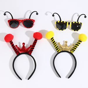 Ameisen antenne Kostüm Kopf bedeckung Velours Stirnband Spiral antenne Biene Haar bänder Haar bügel Frauen Mädchen Halloween Party zubehör - Product Image 4