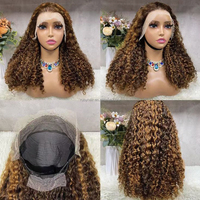 Peluca de Cabello Humano Virgen Remy Indio Super Doble Trama 13x4 con Encaje Frontal sin Pegamento para Encaje HD, Ondas de Agua, Rizado, Encaje Completo, Venta al por Mayor