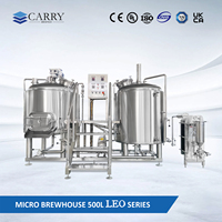 Système de brassage en acier inoxydable 500L à 2 cuves avec cuve de mouture, cuve de décanteur et cuve de brassage à tourbillon – Équipement de brassage de bière