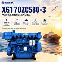 Mesin Diesel Laut SCDC WEICHAI Seri 6170 X6170ZC580-3 Injeksi Langsung 1350RPM Turbocharged Intercooled untuk Kapal Kargo
