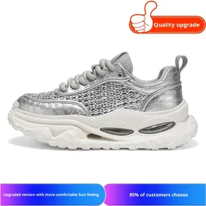 Chaussures pour hommes 2025 – Nouvelle collection été, respirantes en maille, à lacets, tendance, polyvalentes, à semelle épaisse, résistantes à l'usure, style jeune et sportif décontracté - Product Image 6