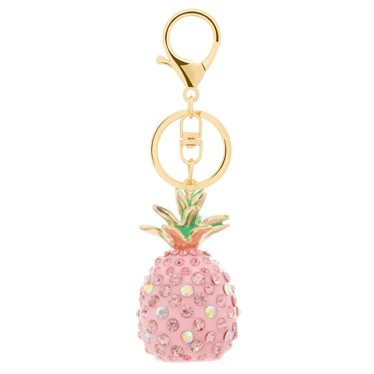 Trending hot products 3d pineapple keychain europe fashion style metal keychains