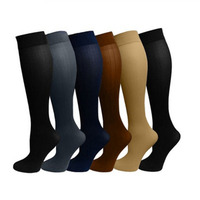 Vente en gros 20-30mmhg Course à pied Hommes Femmes Athlétique Fun Bas Haut Genou Infirmière Sport Chaussettes de Compression
