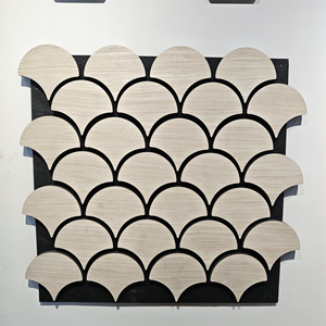 Panneau acoustique en bois courbé 3D Akupanel écologique en forme d'écailles de poisson avec dos en <span class=keywords><strong>feutre</strong></span> PET <span class=keywords><strong>pour</strong></span> la réduction du bruit - Product Image 5