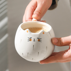 Novelty Ceramic Cat Shaped Mug Cute Cat Coffee Mug with Ears - Product Image 5
