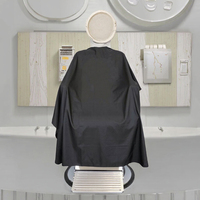 Cape de coupe de cheveux noire antiadhésive de haute qualité pour les barbiers, logo personnalisé, imperméable, en polyester, cape de coiffure professionnelle