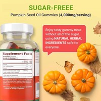 Permen Jeli Pektin Vegan Minyak Biji Labu Bebas Gula Laris Manis, 4000mg Per Sajian, Alami dari Tumbuhan, 60 Buah, Tersedia OEM