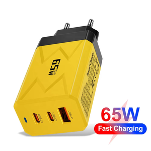 65W Ganユニバーサルトラベル携帯電話アダプターパワフル<span class=keywords><strong>3</strong></span> USBポート高速充電器QC3.0英国米国EUプラグポータブル壁充電器 - Product Image 2