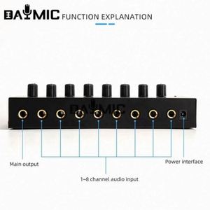 แอมพลิฟายเออร์หูฟัง 8 ช่องสัญญาณ 12V สเตอริโอ สำหรับมอนิเตอร์หูฟัง 1 อินพุต 8 เอาต์พุต - Product Image 6