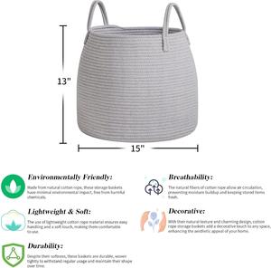 Cesto <span class=keywords><strong>de</strong></span> lavandería plegable Z-Win Art, cesta <span class=keywords><strong>de</strong></span> tela tejida con cuerda <span class=keywords><strong>de</strong></span> algodón <span class=keywords><strong>de</strong></span> calidad <span class=keywords><strong>Amazon</strong></span> <span class=keywords><strong>para</strong></span> ropa sucia - Product Image 2