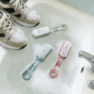 <b>Shoe</b> Cleaning Brush Plastic <b>Soft</b> Bristles Long Handle Hangable For Sneakers And Clothes - Product Image 1