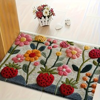 Tapis de sol 2D motif floral pour chambre, salon, cheminée, cuisine, antidérapant, pour salle de bain, décoration intérieure