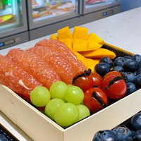 Boîte d'emballage alimentaire biodégradable en bois de qualité supérieure pour fruits et légumes, idéale pour les fraises et les pique-niques