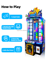 Machine de jeu d'arcade LEON Button Smasher, avec lumière LED, fonctionnement à pièces, batterie rechargeable, anglais, jeu de récompense pour enfants